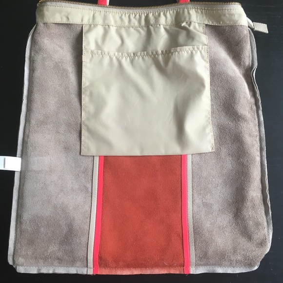 Genuine unlined leather two-tone color block tote - Picture 8 of 8